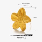European and American Fashion Stainless Steel Flower Ring for Women | G005402 - Image 6