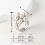 Floral Pearl Design Stainless Steel Women's Ring丨K003672 - Image 4