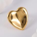 24K Gold-Plated Stainless Steel Heart Design Unique Women's Ring - Image 7