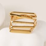 24K Gold-Plating Stainless Steel Adjustable Open Fashion Retro Women's Waterproof Ring - Image 16