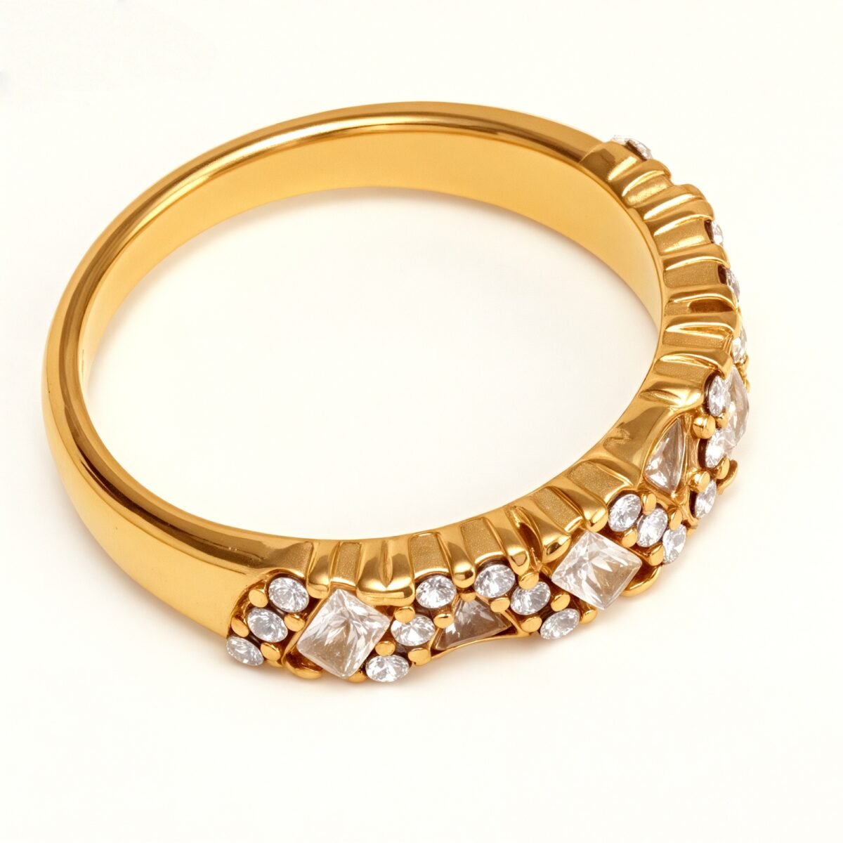 Classic Metal Diamond - Inlaid Luxurious Ring - Trendy and Shiny Unisex Accessory | N001996JB - Image 2