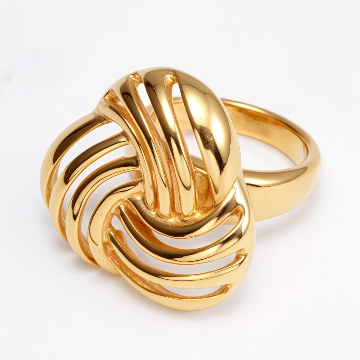 Metallic Texture Braided Knot Ring - Trendy and Versatile Unisex Accessory | G00344 - Image 3
