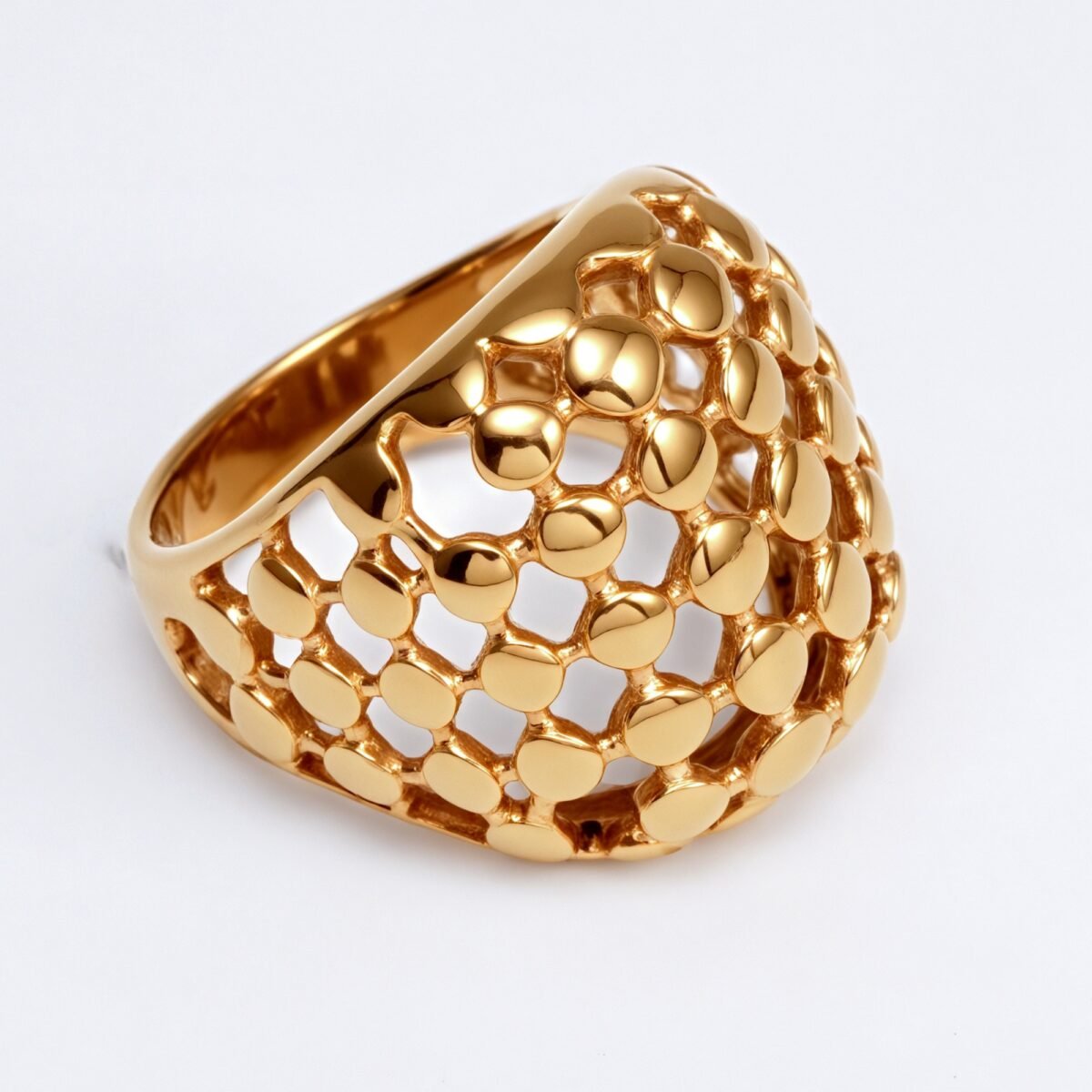Metallic Texture Grid Ring - Trendy and Versatile Unisex Accessory | G00343 - Image 3