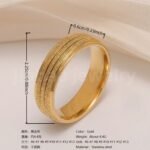 24K Gold-Plating Stainless Steel Minimalist Textured Trendy Men's Waterproof Ring  6MM - Image 10