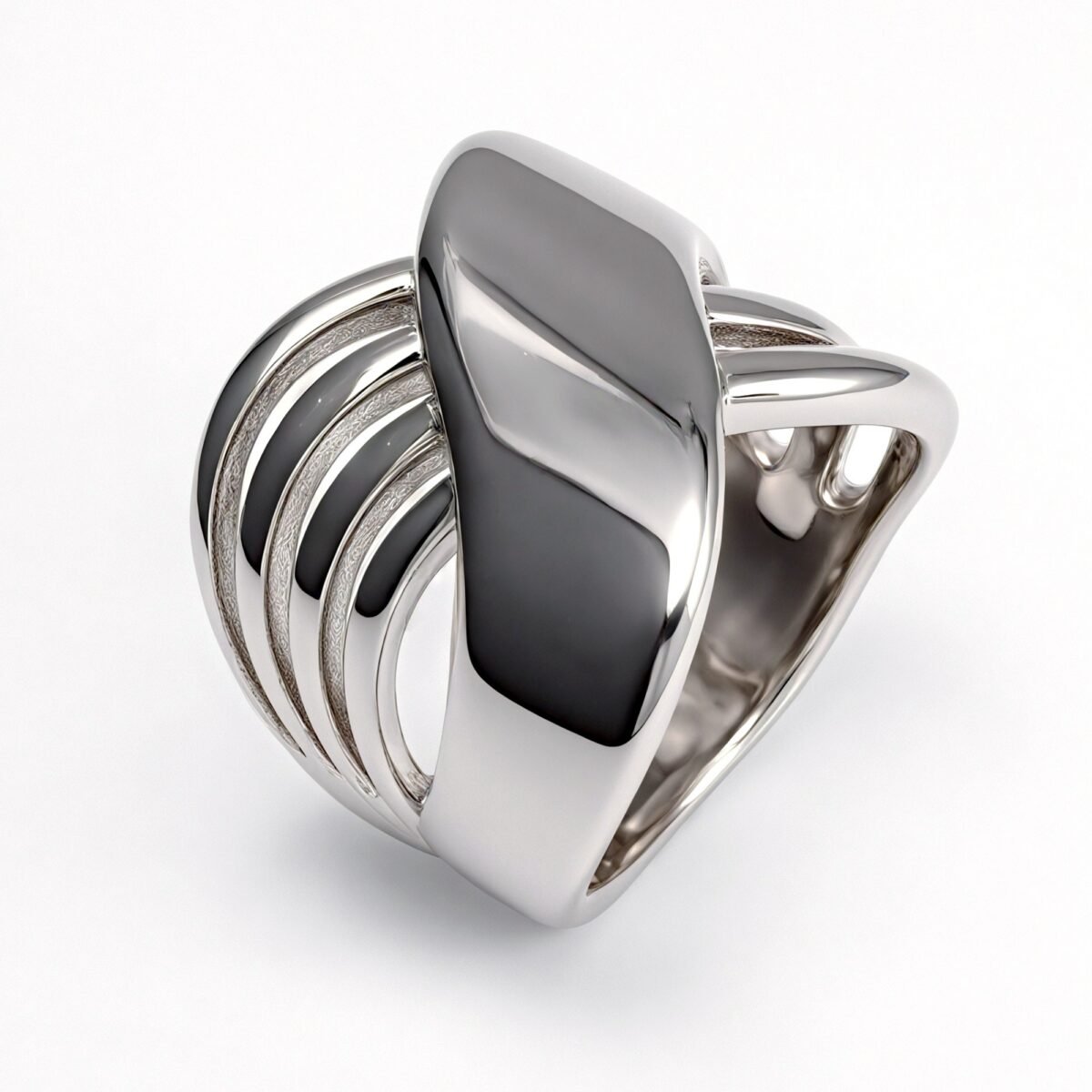 Gold/Silver Three - Dimensional Interlaced Ring - Stylish and Personalized Jewelry | ML0146 - Image 5