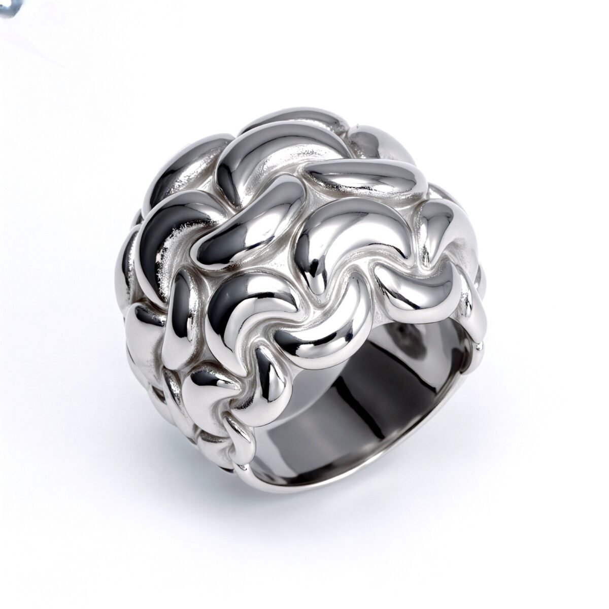 Metallic Texture Tightly Braided Ring - Trendy and Versatile Unisex Accessory | G003672 - Image 5