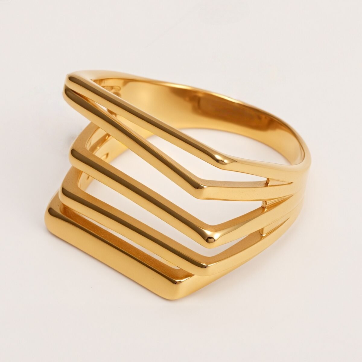 Gold/Silver Multi - Layered Line Ring - Minimalist and Stylish Jewelry | G005583 - Image 4