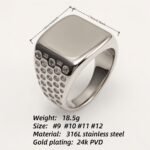 Classic Polished Silver Square Ring - Daily Versatile Plain Band | DZ1111G - Image 4