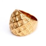 Metallic Texture Diamond - Pattern Ring - Trendy and Versatile Unisex Accessory | G003671 - Image 3