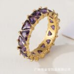 Women's stainless steel ring with colored zircon | G005625J - Image 2