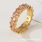 Women's stainless steel ring with colored zircon | G005625J - Image 6