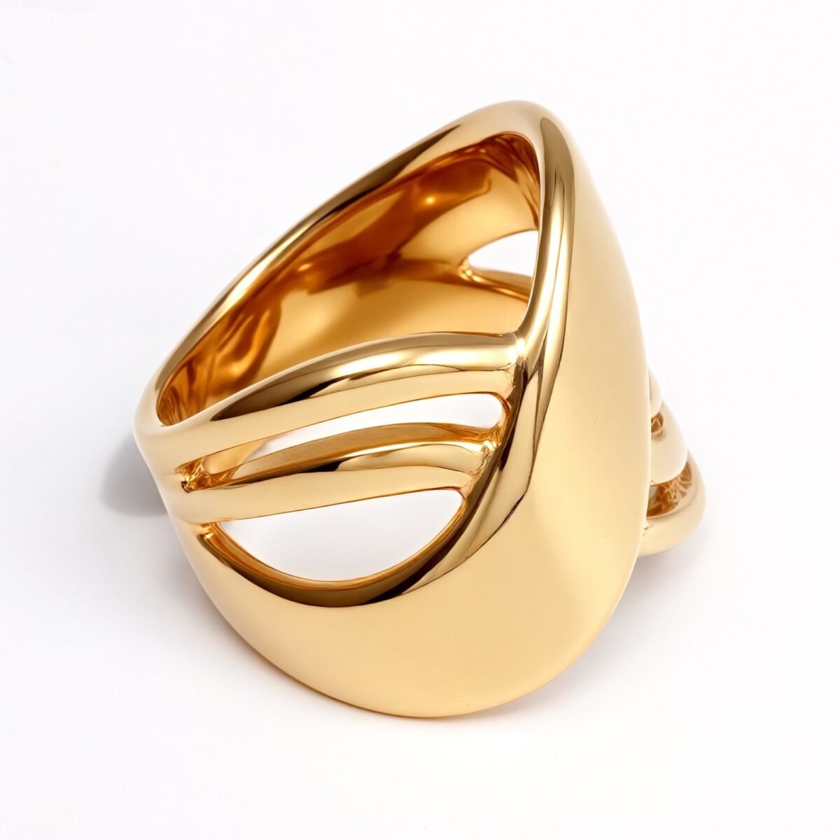 Gold/Silver Three - Dimensional Interlaced Ring - Stylish and Personalized Jewelry | ML0146 - Image 3