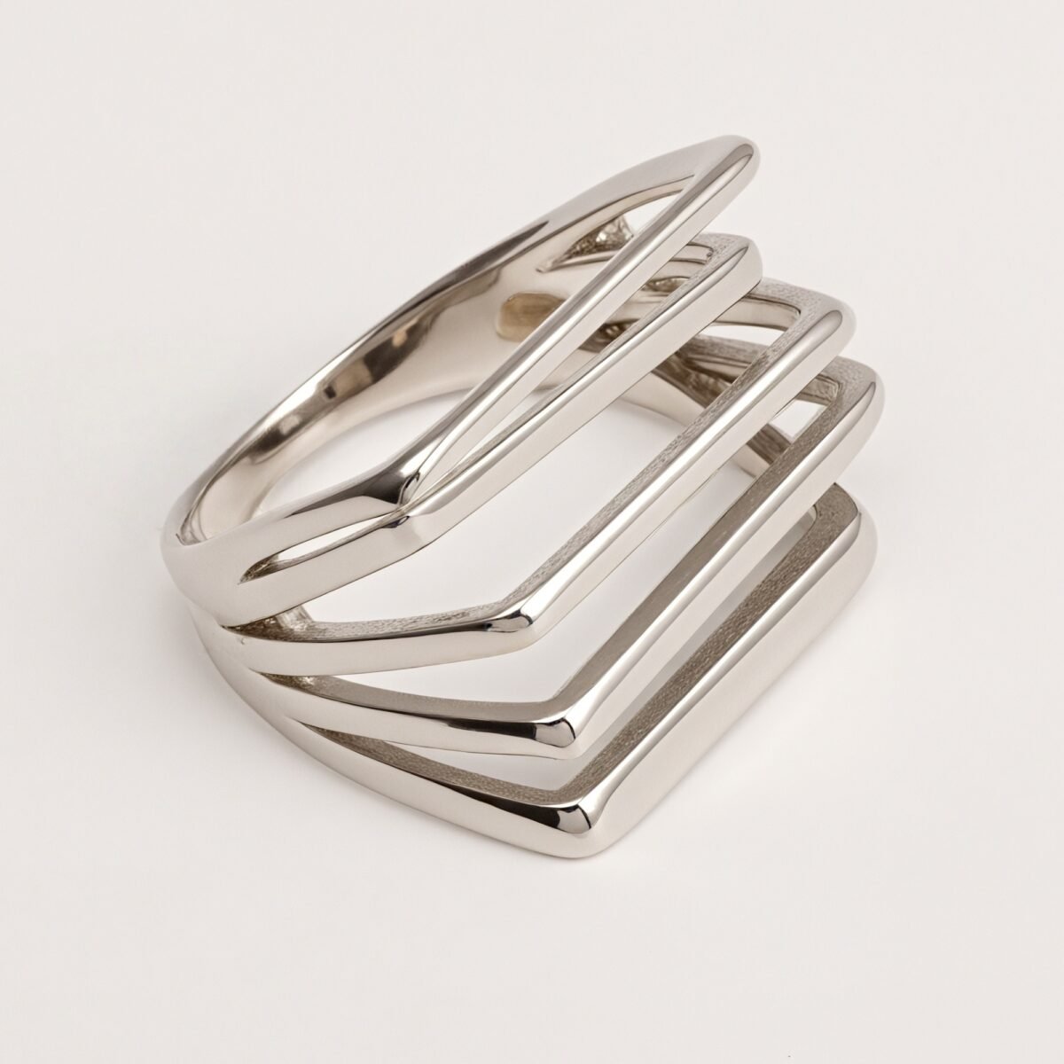 Gold/Silver Multi - Layered Line Ring - Minimalist and Stylish Jewelry | G005583 - Image 7