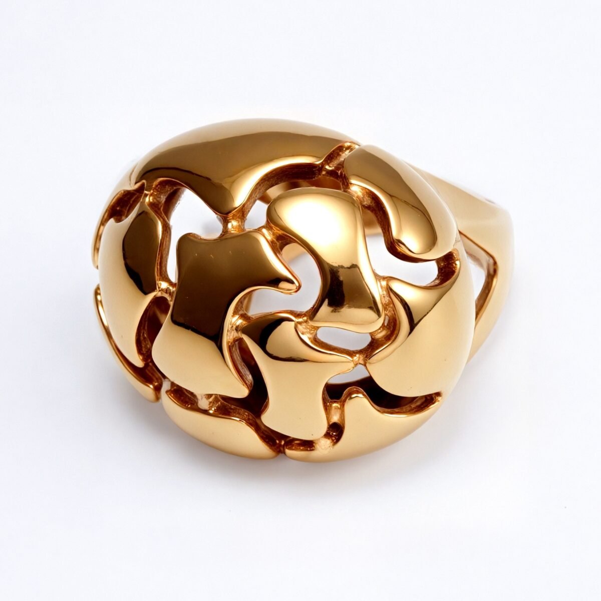 Metallic Texture Hollow - Out Ring - Trendy and Versatile Unisex Accessory | ML0123 - Image 4