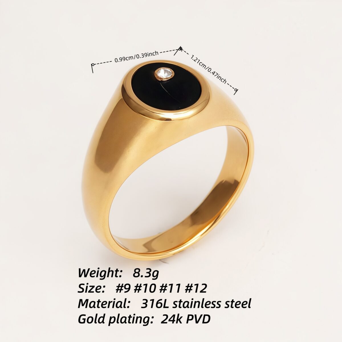 Classic Metal Black - Circle Ring - Trendy Unisex Accessory | QIDZ-1 - Image 7