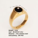 Classic Metal Black - Circle Ring - Trendy Unisex Accessory | QIDZ-1 - Image 7