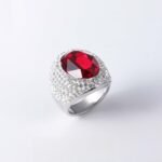 Shiny Rhinestone Inlaid Luxury Personalized Stainless Steel Women's Ring | BL224 - Image 4