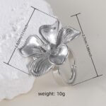 Elegant Flower Design Exquisite Female Stainless Steel Waterproof Ring丨G005765 - Image 3
