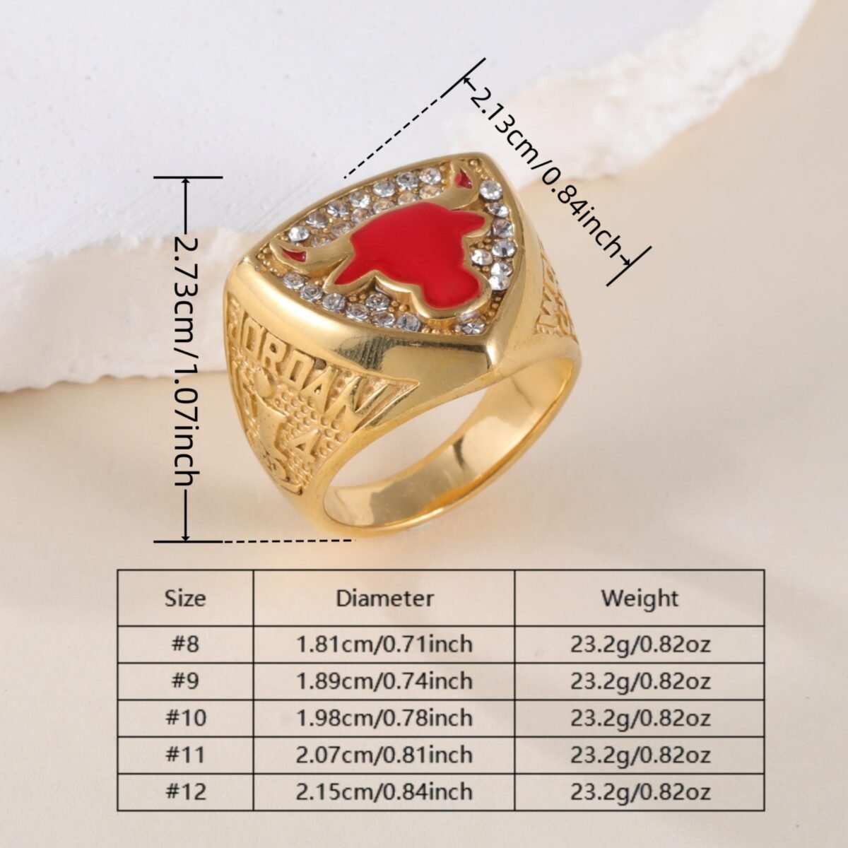NBA Championship Ring Retro Shining Bull Head Stainless Steel Men's Ring丨K0225J - Image 2