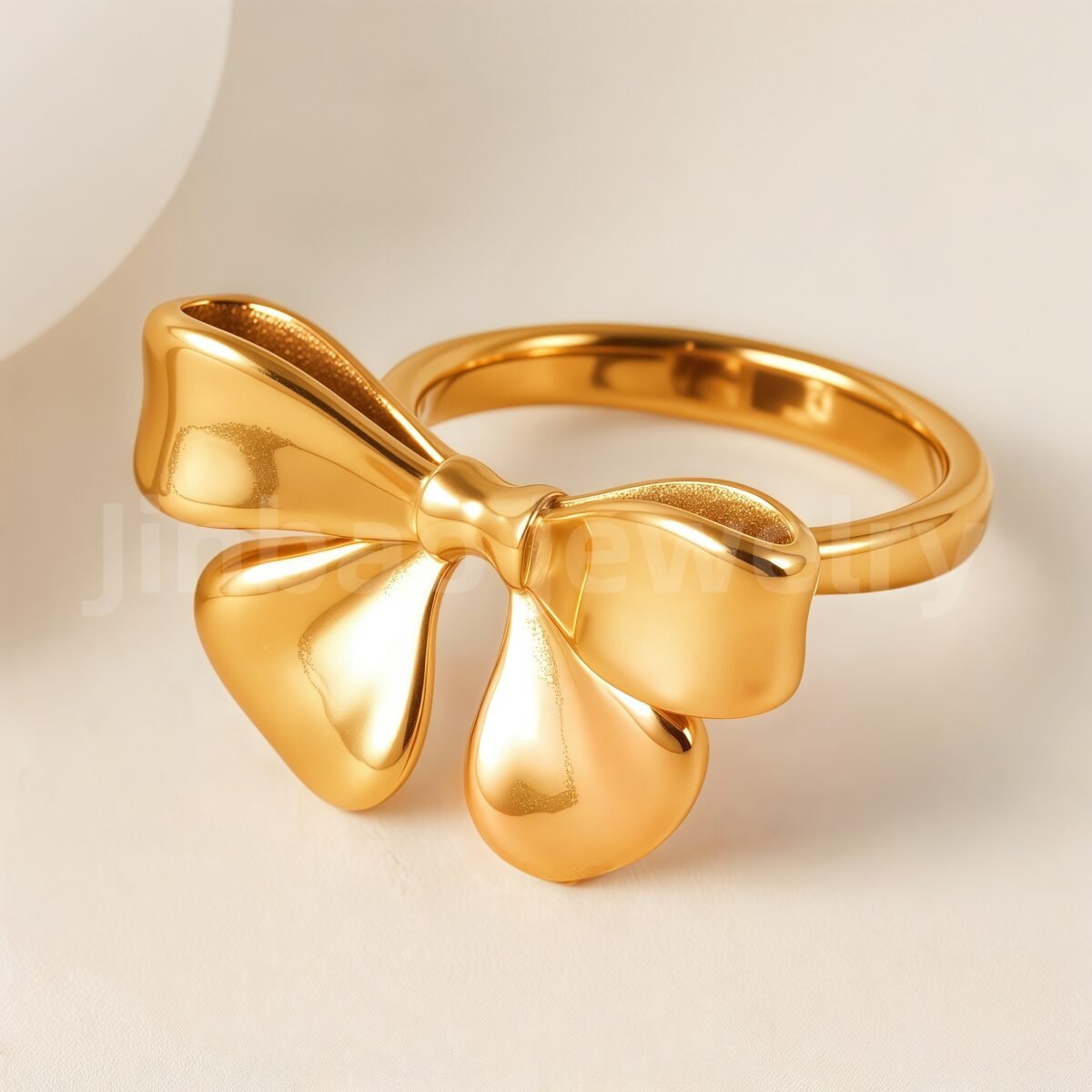 24K Gold-Plating Stainless Steel Adjustable Open Fashion Retro Women's Waterproof Ring - Image 4