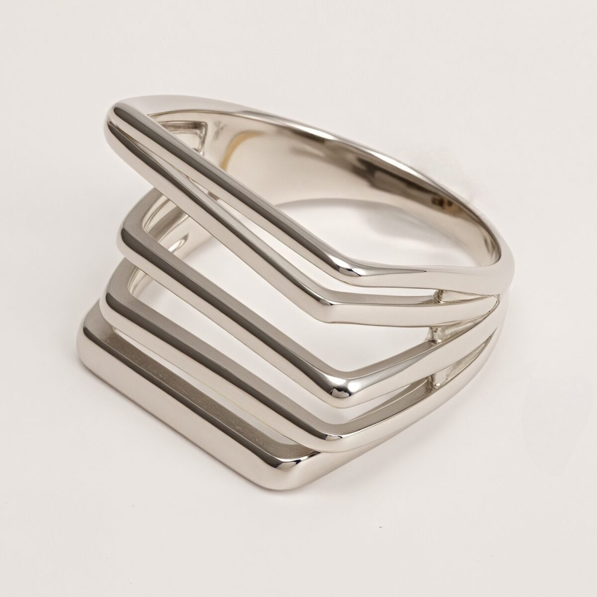 Gold/Silver Multi - Layered Line Ring - Minimalist and Stylish Jewelry | G005583 - Image 8