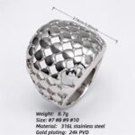 Metallic Texture Grid Ring - Trendy and Versatile Unisex Accessory | G00343 - Image 6