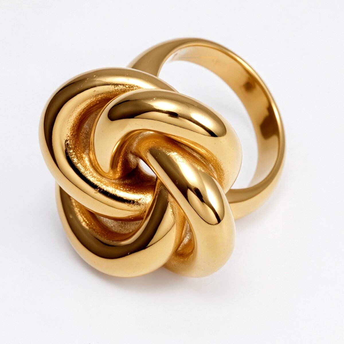 Fashionable Gold/Silver Knot Ring - Eye - Catching Accessory for Stylish Outfits | G004581 - Image 4