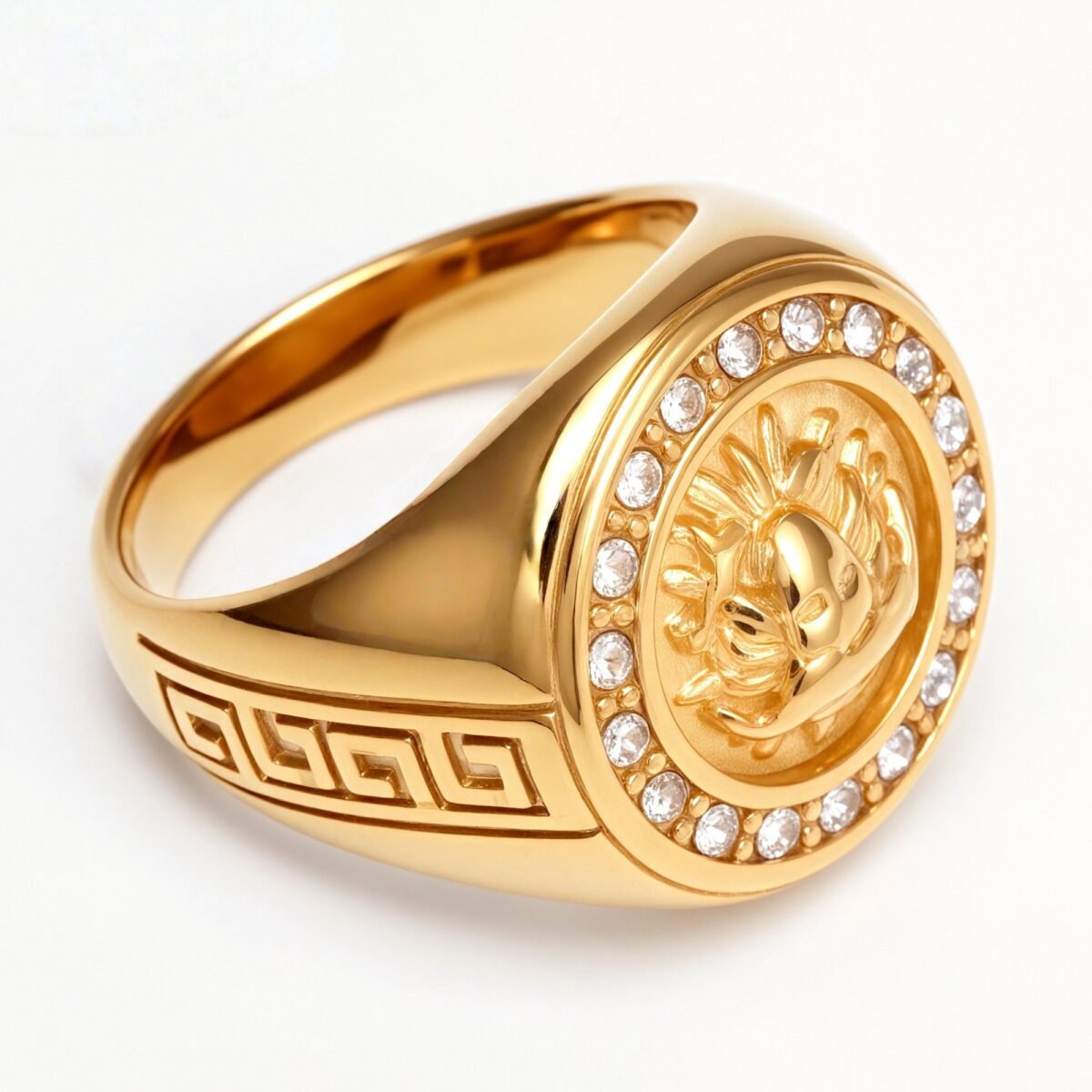Metal - Carved Diamond - Inlaid Ring - Trendy Myth - Inspired Unisex Accessory | DZ1021 - Image 3