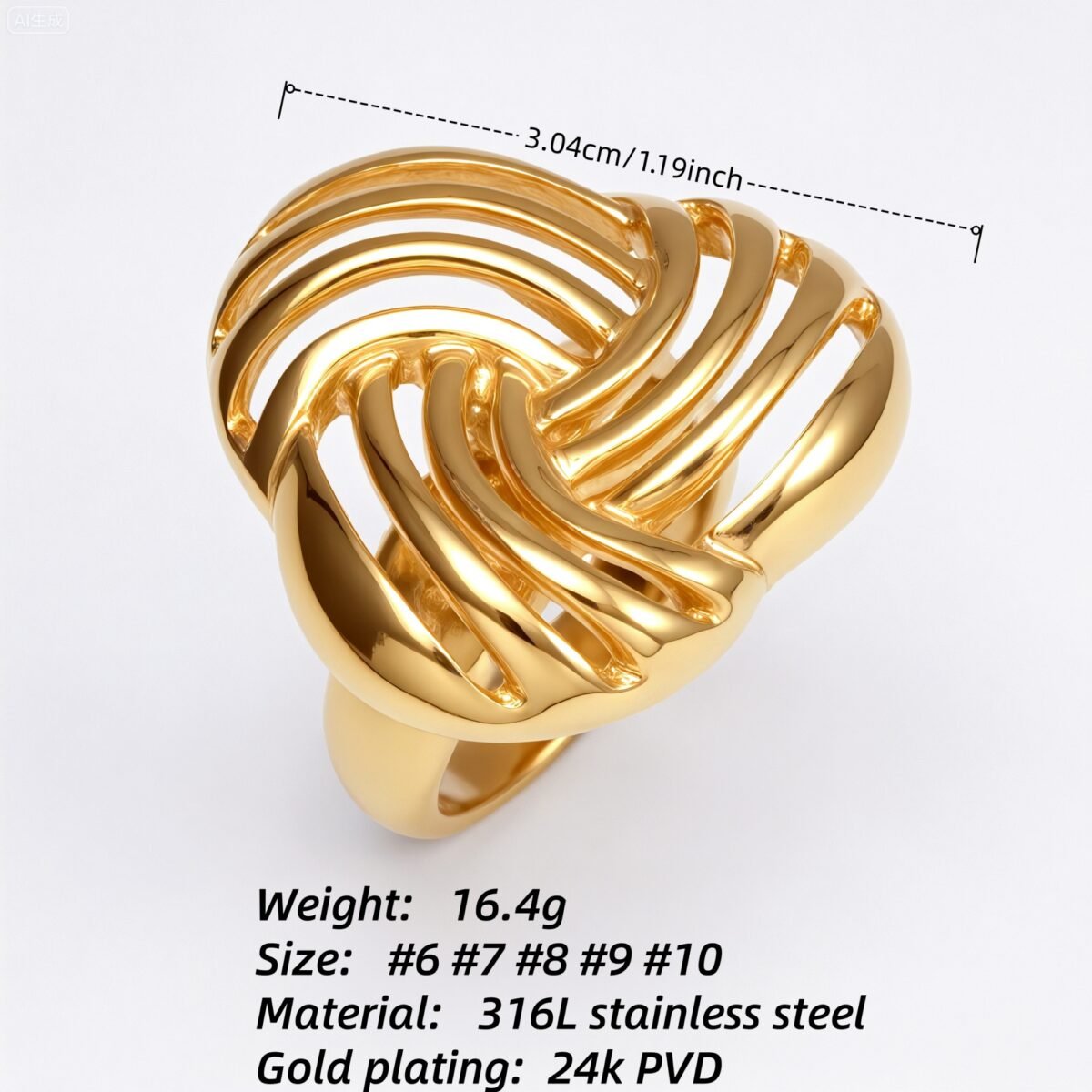 Metallic Texture Braided Knot Ring - Trendy and Versatile Unisex Accessory | G00344 - Image 5