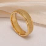 24K Gold-Plating Stainless Steel Minimalist Textured Trendy Men's Waterproof Ring  6MM - Image 15