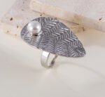 Elegant Nature-Inspired Pearl Leaf Ring - Fashion Jewelry for Women | G005438 - Image 4