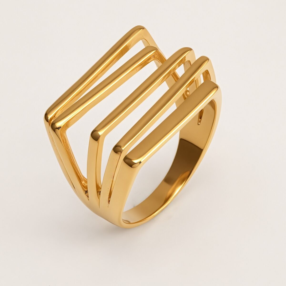 Gold/Silver Multi - Layered Line Ring - Minimalist and Stylish Jewelry | G005583 - Image 2