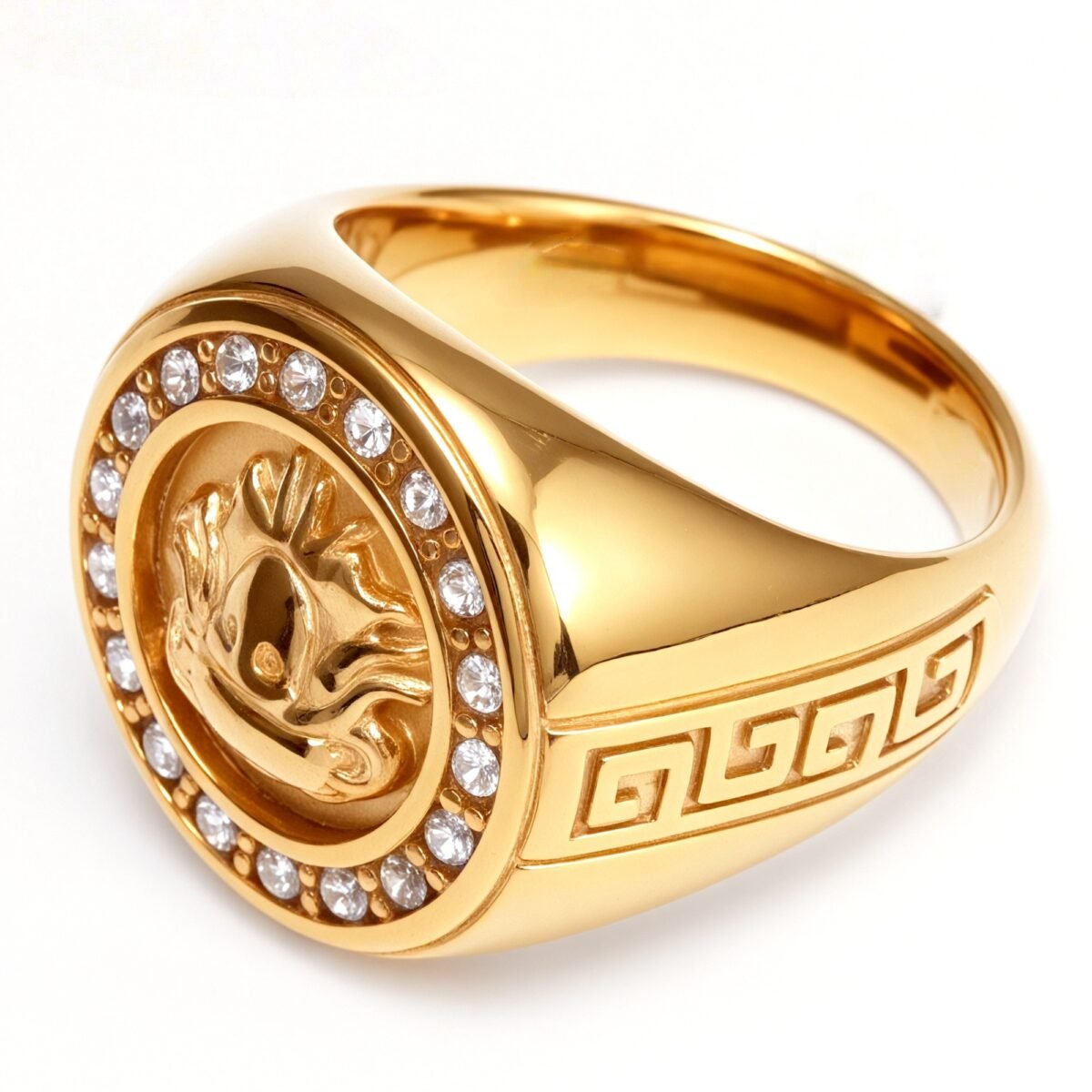 Metal - Carved Diamond - Inlaid Ring - Trendy Myth - Inspired Unisex Accessory | DZ1021 - Image 4