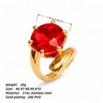 Luxury Style Colored Crystal Stainless Steel Women's Ring丨XHBL-1-HO - Image 16
