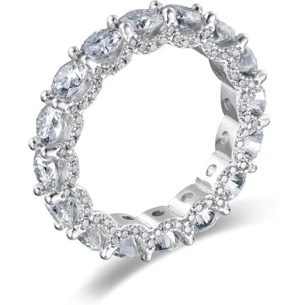 Oval Cubic Zirconia Love Ring | 5mm Stackable Rings for Women