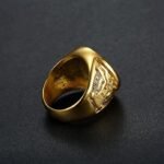 24-K Gold-Plated Retro Boat Anchor Design Signet Men's Stainless Steel Waterproof Ring丨DZ1168G - Image 5