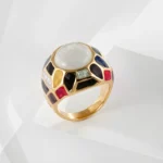 Vintage Colorful Enamel Design Ring Women's Gold Fashion Ring | G005445 - Image 2