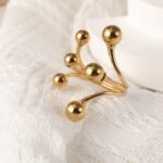 Modern Stainless Steel Cluster Ring with Multiple Spheres Women Ring | G002239 - Image 4