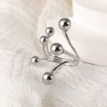 Modern Stainless Steel Cluster Ring with Multiple Spheres Women Ring | G002239 - Image 6