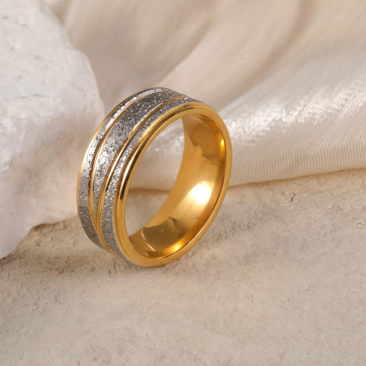 Premium Stainless Steel Couple Ring  | Classic Metal Wedding Bands - Image 4