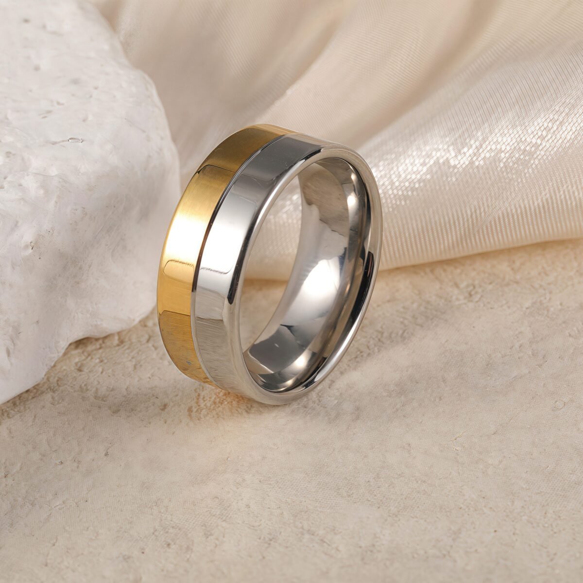 Premium Stainless Steel Couple Ring  | Classic Metal Wedding Bands - Image 7