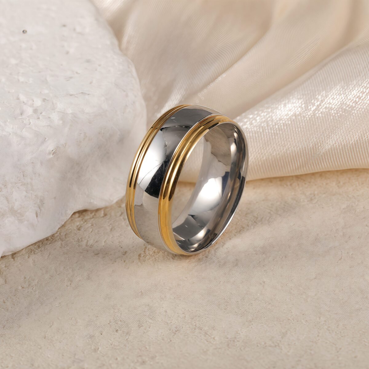 Premium Stainless Steel Couple Ring  | Classic Metal Wedding Bands - Image 10