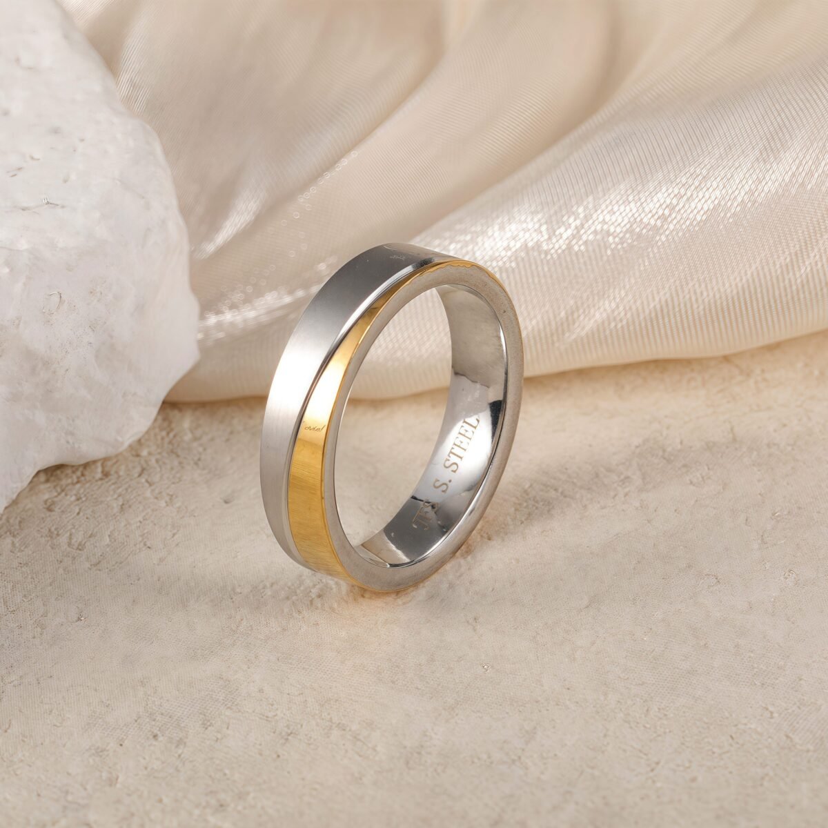 Premium Stainless Steel Couple Ring  | Classic Metal Wedding Bands - Image 5