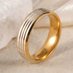 Exquisite Stainless Steel Couple Ring  | Stylish Men's & Women's Wedding Bands - Image 3