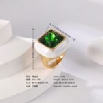 24K Gold PVD Stainless Steel Titanium Flower & Pearl Women's Ring - Image 7