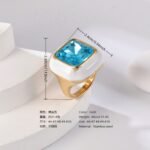 24K Gold PVD Stainless Steel Titanium Flower & Pearl Women's Ring - Image 6