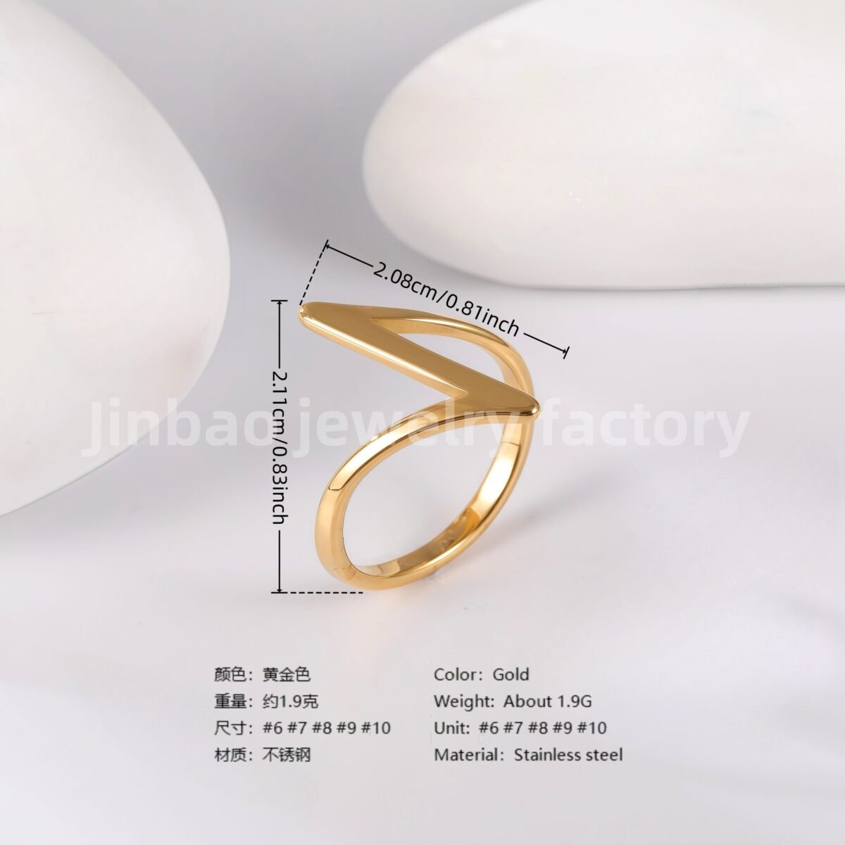 Luxu24K Gold PVD Stainless Steel Titanium Unique Multi-Designs Women's Ring - Image 9