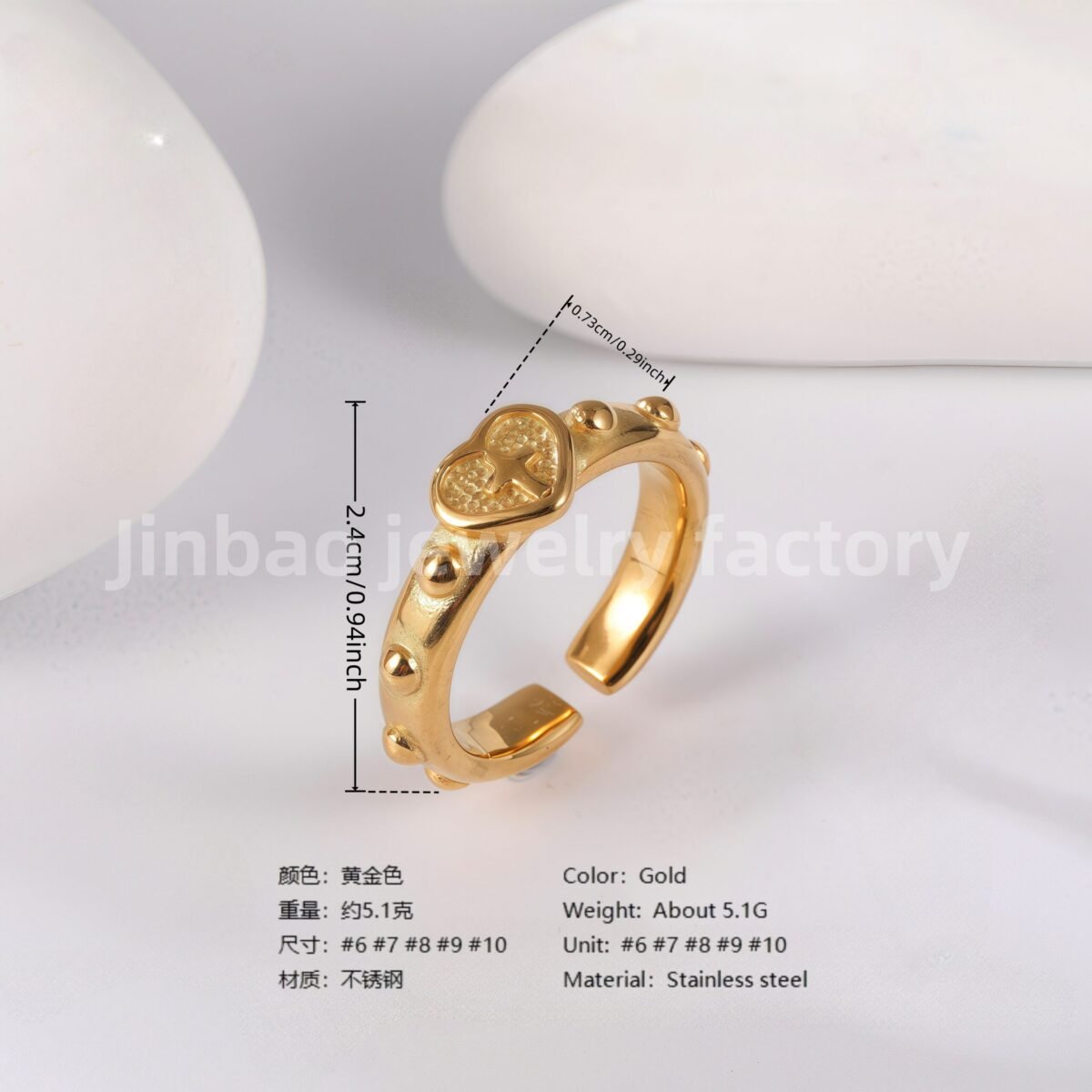 Luxu24K Gold PVD Stainless Steel Titanium Unique Multi-Designs Women's Ring - Image 8