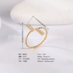 24K Gold PVD Stainless Steel Titanium Elegant Pearl Women's Ring - Image 5