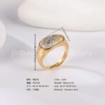 24K Gold PVD Stainless Steel Titanium Elegant Pearl Women's Ring - Image 8